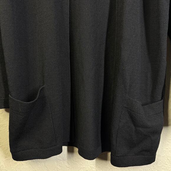 ST. JOHN SEPARATES Cardigan Small Santana Knit Open Front Epaulettes Pockets - Picture 5 of 11